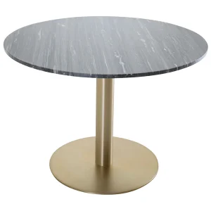 Estelle eetkamertafel Ø106cm marmor zwart, mat messing decor. Estelle eetkamertafel Ø106cm marmor zwart, mat messing decor.