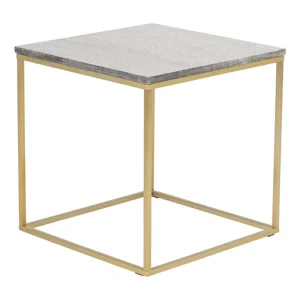 Estelle  bijzettafel 50×50 cm marmor decor grijs.