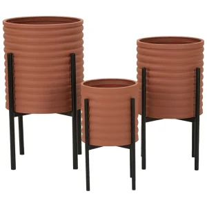 Gekleurde metalen plantenpotten, set van 3, Ø 36×56,5 cm, 30×48,5 cm, 24×37,5 cm Gekleurde metalen plantenpotten, set van 3, Ø 36×56,5 cm, 30×48,5 cm, 24×37,5 cm