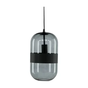 Dropp verlichting hanglamp 20x20x120cm glas zwart.
