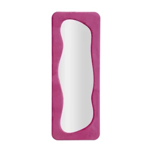 Fuchsia fluwelen wandspiegel 60x4x160 cm Fuchsia fluwelen wandspiegel 60x4x160 cm