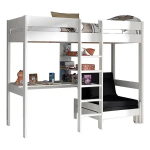 Gecombineerd bed met fauteuil 90×200 cm massief grenen wit Pino Gecombineerd bed met fauteuil 90×200 cm massief grenen wit Pino