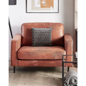 Fauteuil Kunstleer Goudbruin SAVALEN Fauteuil Kunstleer Goudbruin SAVALEN