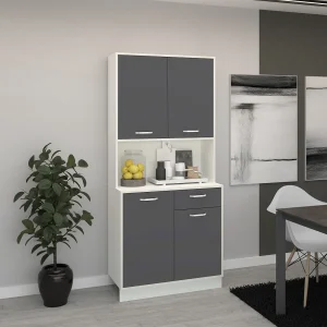 Dressoir Oma, Antraciet/Wit, L 84 cm Dressoir Oma, Antraciet/Wit, L 84 cm