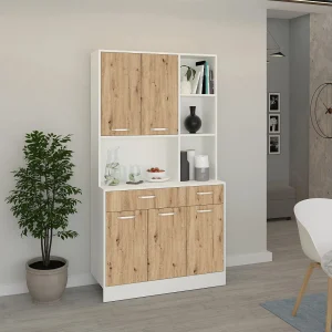 Dressoir Hugo, Artisan eiken/Wit, 100 x 44 x 188 cm Dressoir Hugo, Artisan eiken/Wit, 100 x 44 x 188 cm