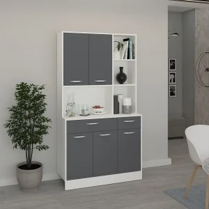 Dressoir Hugo, Antraciet/Wit, 100 x 44 x 188 cm Dressoir Hugo, Antraciet/Wit, 100 x 44 x 188 cm