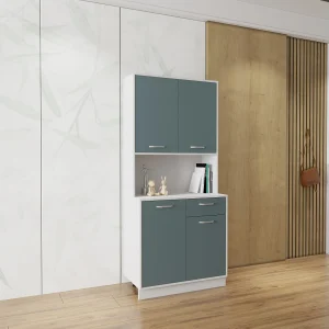 Dressoir Oma, Petrolgroen/Wit, L 84 cm Dressoir Oma, Petrolgroen/Wit, L 84 cm