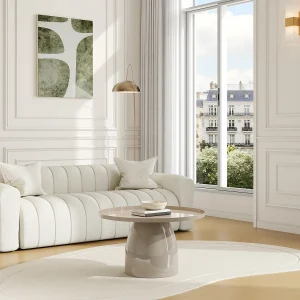 Metalen salontafel – Glanzend beige – FRIDANA Metalen salontafel – Glanzend beige – FRIDANA