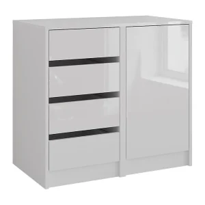 Dressoir wit/wit hoogglans 80.2×50.1×76 sherry