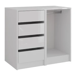 Dressoir wit/wit hoogglans 80.2×50.1×76 sherry