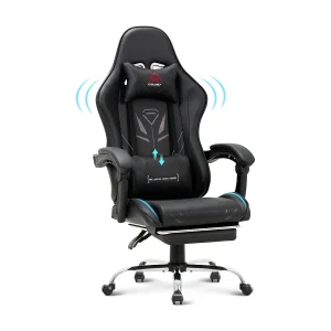 Ergonomische gamingstoel met voetensteun, maximale draagkracht 136kg – Zwart Ergonomische gamingstoel met voetensteun, maximale draagkracht 136kg – Zwart