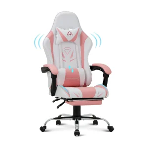 Ergonomische gamingstoel met voetensteun, maximale draagkracht 136kg – Roze Ergonomische gamingstoel met voetensteun, maximale draagkracht 136kg – Roze