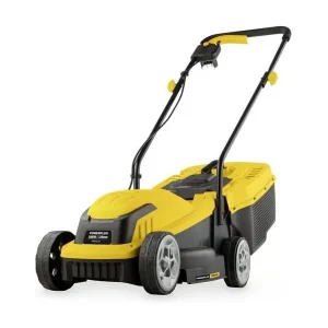 Elektrische grasmaaier POWERPLUS 1000W, 32 cm, 30L opvangbak, 3 verstelbare maaihoogtes, Achteruitworp, Compact en lichtgewicht Elektrische grasmaaier POWERPLUS 1000W, 32 cm, 30L opvangbak, 3 verstelbare maaihoogtes, Achteruitworp, Compact en lichtgewicht