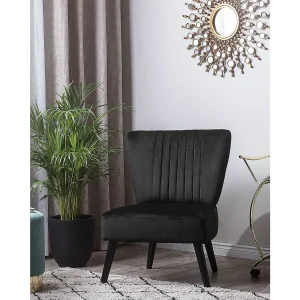 Fauteuil VAASA Fluweel Zwart Fauteuil VAASA Fluweel Zwart