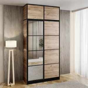 Garderobe met opzetstuk EDEN 2D eiken craft goud patroon 2