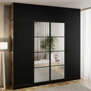 Garderobe met opzetstuk EDEN 4D eiken craft goud + zwart patroon 4