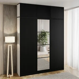 Garderobe met opzetstuk EDEN 3D wit + zwart patroon 4