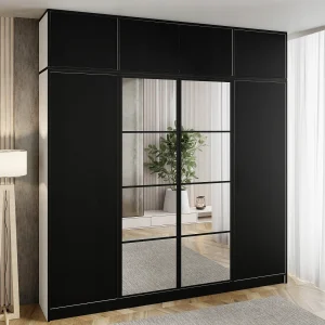 Garderobe met opzetstuk EDEN 4D wit + zwart patroon 4