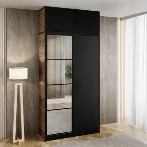 Garderobe met opzetstuk EDEN 2D eiken craft goud + zwart patroon 4