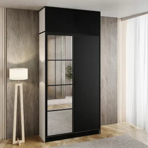 Garderobe met opzetstuk EDEN 2D wit + zwart patroon 4