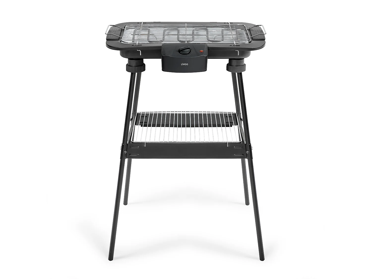 Elektrische 2-in-1 Barbecue Livoo DOM506 2200W zwart met thermostaat en verstelbare poten