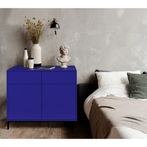 Dressoir met 2 laden en 2 deuren van melamine Pruisisch blauw Dressoir met 2 laden en 2 deuren van melamine Pruisisch blauw