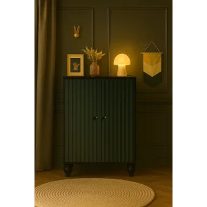 Dressoir kast met 2 deuren in gemelamineerd MDF met softclose-sluiting Dressoir kast met 2 deuren in gemelamineerd MDF met softclose-sluiting