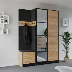 Garderobekast EDEN 13 – Eiken Craft Goud + Zwart