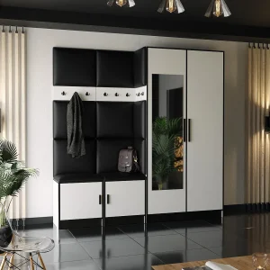 Garderobe ROJ 21 wit + zwart eco-leer Garderobe ROJ 21 wit + zwart eco-leer