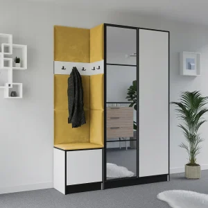 Garderobe EDEN 13 – Weiß + Gelb