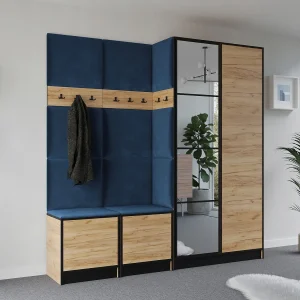 Garderobe EDEN 21 eiken craft goud + blauw