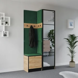 Garderobekast EDEN 11 – Eiken Craft Goud + Groen