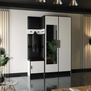Garderobe ROJ 13 wit + zwart eco-leer Garderobe ROJ 13 wit + zwart eco-leer