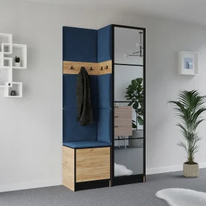 Garderobekast EDEN 11 – Eiken Craft Goud + Blauw Garderobekast EDEN 11 – Eiken Craft Goud + Blauw