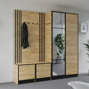 Garderobe EDEN 21 eiken craft goud