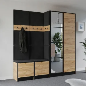 Garderobe EDEN 21 eiken craft goud + zwart