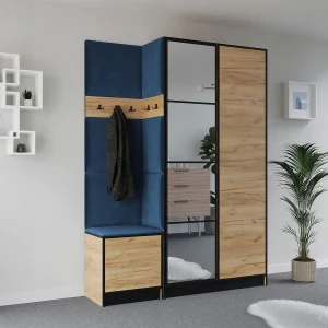 Garderobekast EDEN 13 – Eiken Craft Goud + Blauw