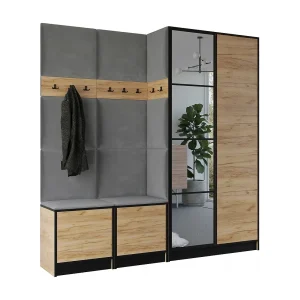 Garderobe EDEN 21 eiken craft goud + grij