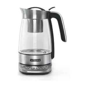 Elektrische waterkoker Muse MS-320T 1,2L roestvrij staal met infuser, temperatuurregeling 80-100°C, automatische uitschakeling en warmhoudfunctie