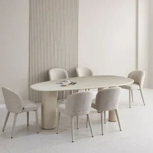 Eettafel 230 x 120 cm – greige – microcement-look – INNATIONS Eettafel 230 x 120 cm – greige – microcement-look – INNATIONS