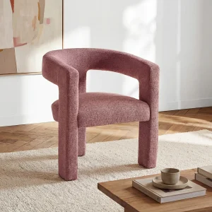 Trendy fauteuil in getextureerde rode stof FAVINA Trendy fauteuil in getextureerde rode stof FAVINA