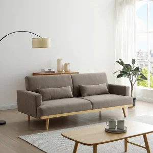 Driezitsslaapbank clic-clac in taupe stof ESME Driezitsslaapbank clic-clac in taupe stof ESME