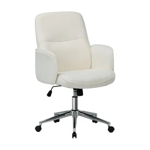 Ergonomische bureaustoel met hoge rugleuning, kuipvormig ontwerp, in hoogte verstelbaar, beige Ergonomische bureaustoel met hoge rugleuning, kuipvormig ontwerp, in hoogte verstelbaar, beige