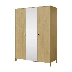 Draaideurkast met spiegel Ethan 3D 150 Cremona Eiken Draaideurkast met spiegel Ethan 3D 150 Cremona Eiken