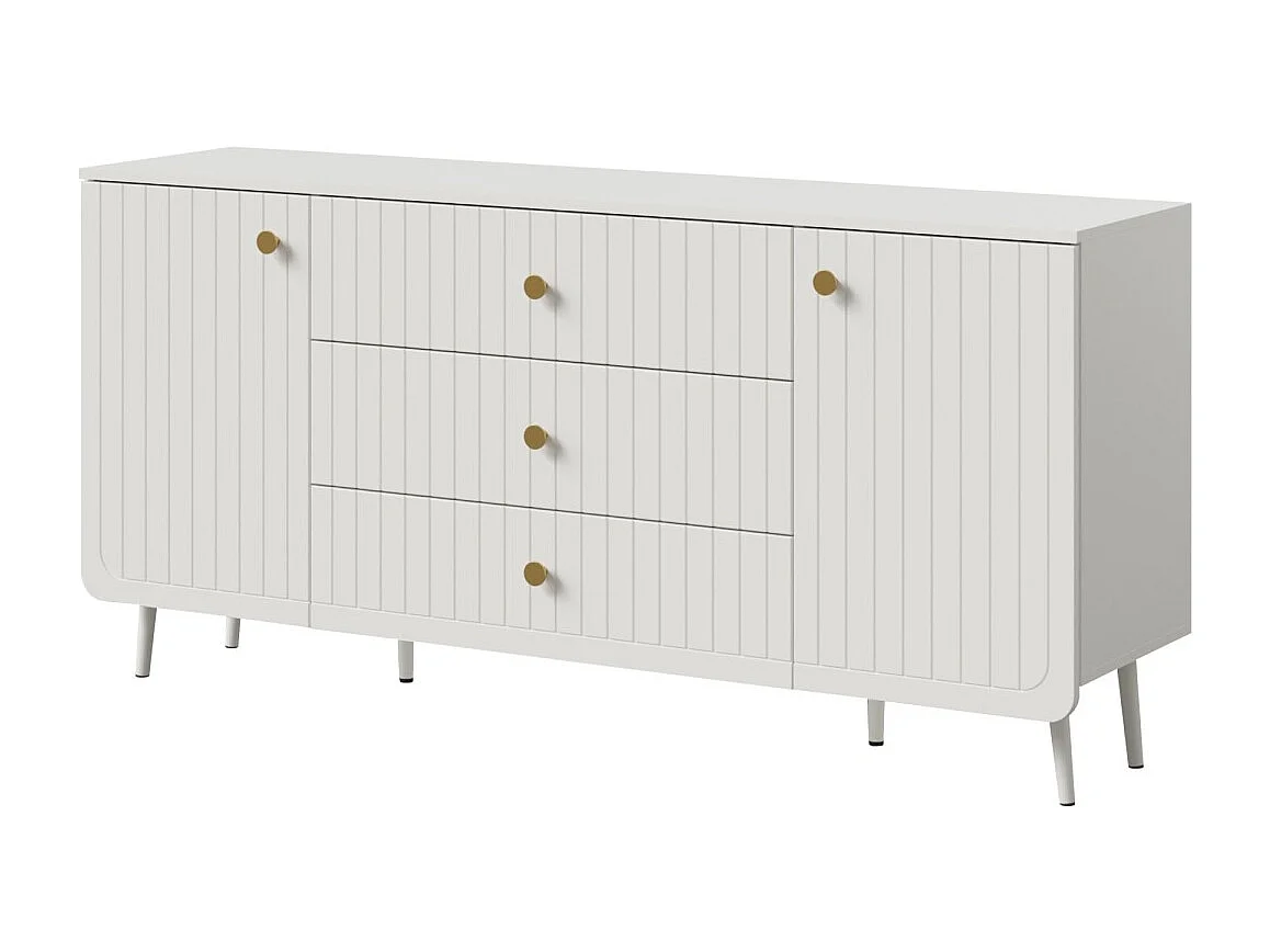 Dressoir met lades Chloe 2D3S 165 Wit (zwarte of gouden handgreep)