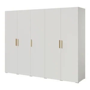 Draaideurkast Napoli 5D 250 Wit (zwarte of gouden handgreep) Draaideurkast Napoli 5D 250 Wit (zwarte of gouden handgreep)