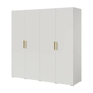 Draaideurkast Napoli 4D 200 Wit (zwarte of gouden handgreep) Draaideurkast Napoli 4D 200 Wit (zwarte of gouden handgreep)