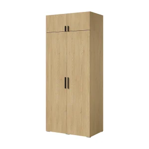 Draaideurkast met opzetkast Napoli 2D 100 Cremona Eiken (zwarte of gouden handgreep) Draaideurkast met opzetkast Napoli 2D 100 Cremona Eiken (zwarte of gouden handgreep)