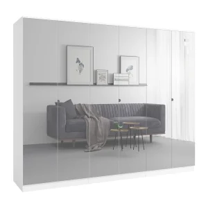 Draaideurkast met spiegel Monza 6D 240 Wit Draaideurkast met spiegel Monza 6D 240 Wit