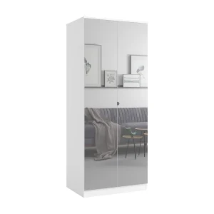 Draaideurkast met spiegel Monza 2D 80 Wit Draaideurkast met spiegel Monza 2D 80 Wit